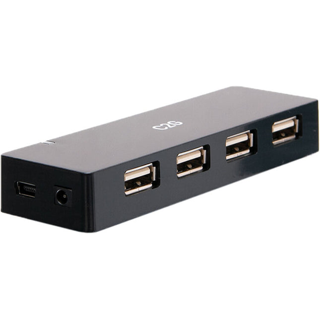 C2G Hub USB 2.0 4 Puertos 480 Mb/s Slim con Adaptador AC