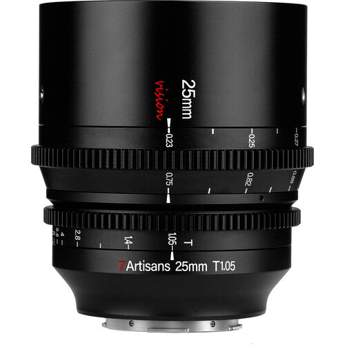 7Artisans 25mm T1.05 Vision Lente Cine Montura X con Enfoque en Pies y Metros