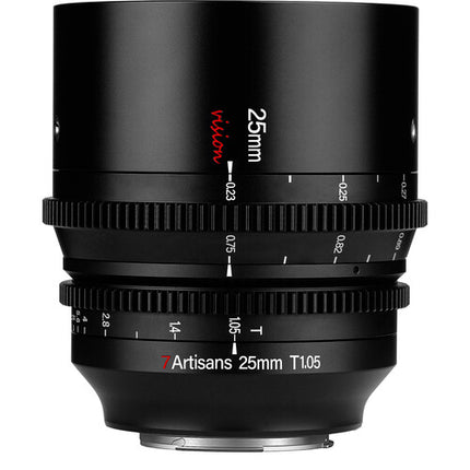 7Artisans 25mm T1.05 Vision Lente Cine Montura X con Enfoque en Pies y Metros