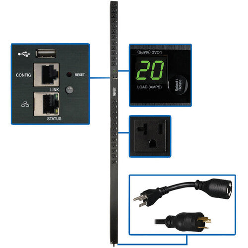 Tripp Lite 1920W Distribuidor de Energía Monofásico 24 Salidas NEMA Rack Vertical