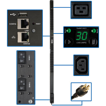 Tripp Lite 5500W Unidad de Distribución Eléctrica Monitoreada 36 C13 6 C19 30A