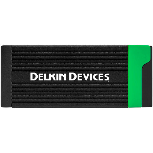 Delkin Devices Lector de Tarjetas CFexpress Tipo B y SD UHS-II USB 3.2 10 Gb/s con Cables USB Type-C a Type-A y C