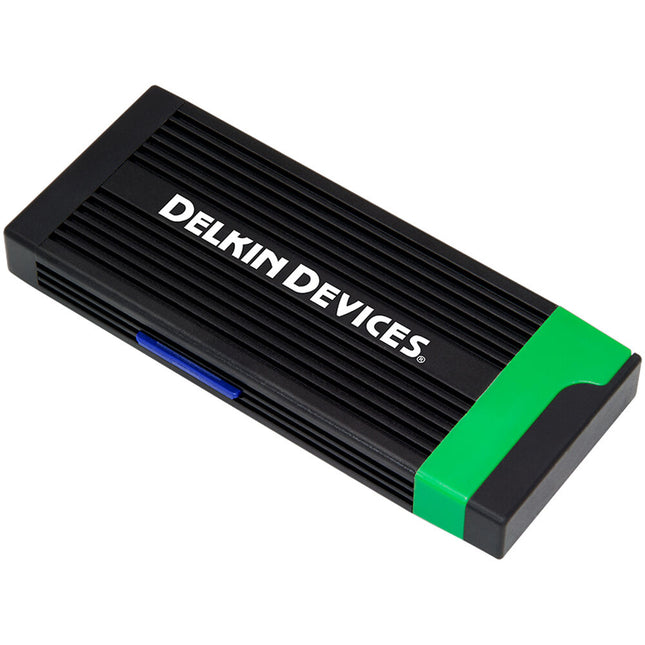 Delkin Devices Lector de Tarjetas CFexpress Tipo B y SD UHS-II USB 3.2 10 Gb/s con Cables USB Type-C a Type-A y C