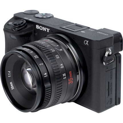 7Artisans 35mm f1.4 Objetivo para Sony E APS-C f1.4 a f16 Manual