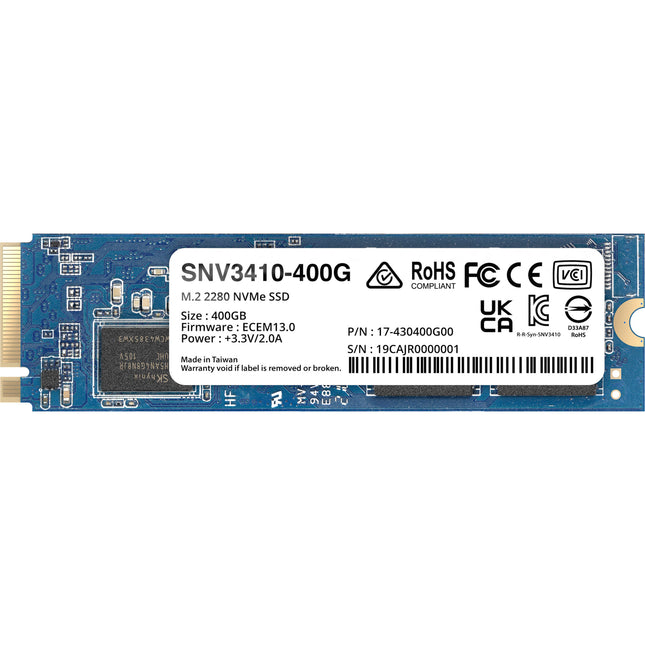 Synology 400GB SNV3410 SSD NVMe M.2 2280 3000MBs lectura 750MBs escritura