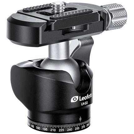Leofoto LH-22 cabezal esférico bajo capacidad 11 lb altura 2.2" con placa rápida