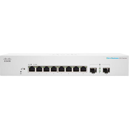 Cisco CBS220-8T-E-2G Switch de Red Gestionado 8 Puertos Gigabit 2 SFP 20 Gb/s