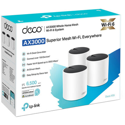TP-Link Deco X55 AX3000 Sistema Wi-Fi Mesh Dual Band 2976 Mbps 6500 pies² 3-Pack
