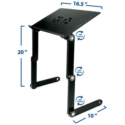 Mount-It MI-7211 Bandeja Refrigerante Ajustable para Laptop hasta 17" con Mouse Pad Ambidiestro