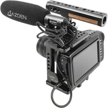 Azden SGM-250MX Micrófono Shotgun Mini-XLR con Paraviento y Montura para Cámara