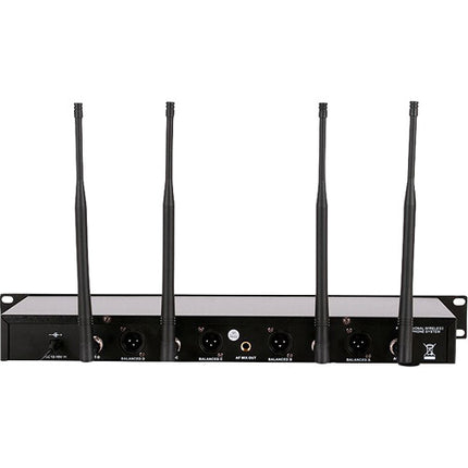 American DJ WM-419 Sistema de Micrófono Inalámbrico de Mano UHF 4 Canales 300' Alcance