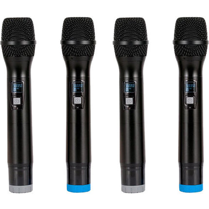 American DJ WM-419 Sistema de Micrófono Inalámbrico de Mano UHF 4 Canales 300' Alcance