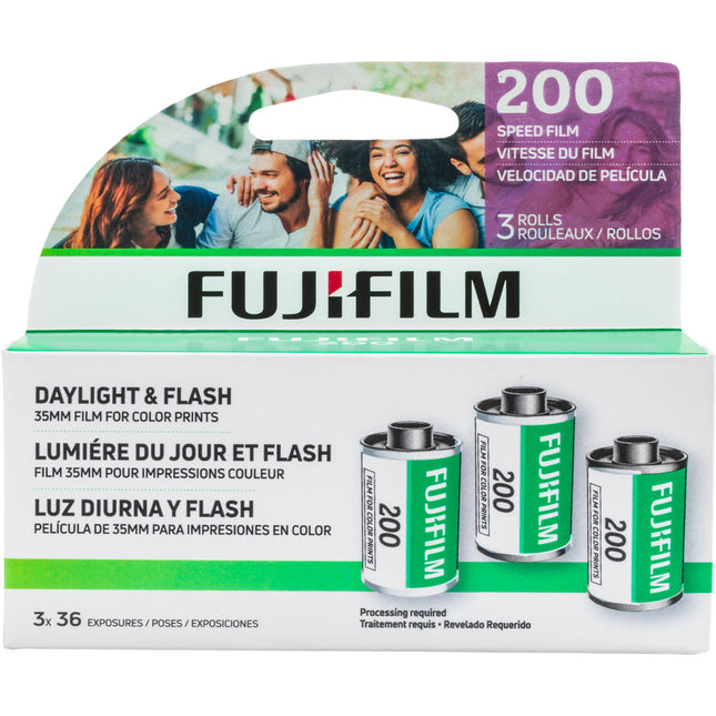 FUJIFILM 200 Película Color Negativa 35mm 36 exposiciones 3 unidades ISO 200