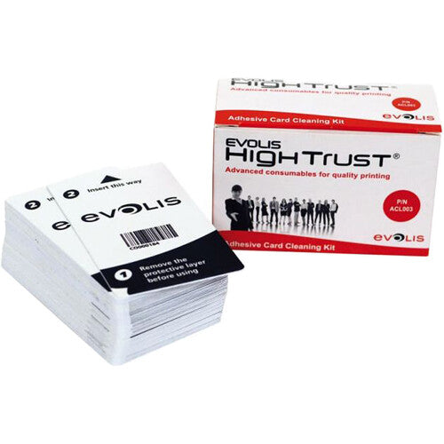 Evolis ACL003 Kit de Limpieza Adhesivo 50 Tarjetas para Rodillos