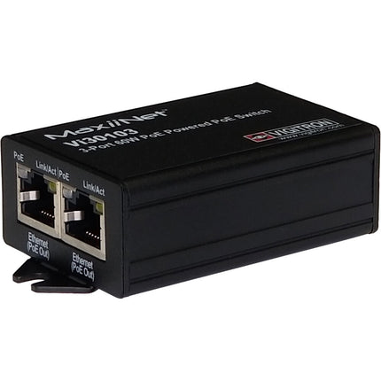 Vigitron MaxiiNet Vi30103 Switch No Gestionado 3 Puertos PoE+ 60W PoE++ Entrada 328 Pies Alcance