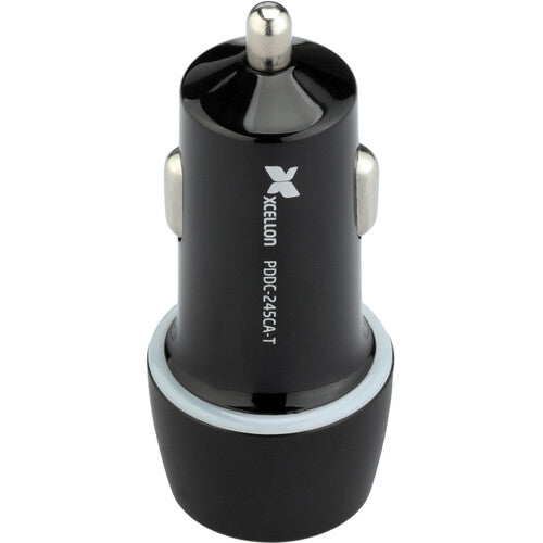 Xcellon Cargador de Coche Dual USB PD 45W con 27W Tipo C y 18W Tipo A