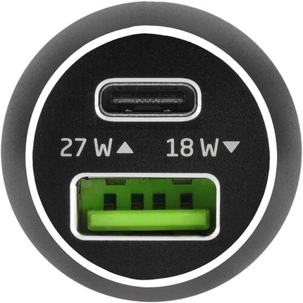 Xcellon Cargador de Coche Dual USB PD 45W con 27W Tipo C y 18W Tipo A