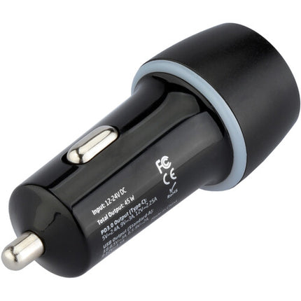 Xcellon Cargador de Coche Dual USB PD 45W con 27W Tipo C y 18W Tipo A