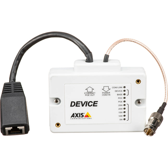 Axis Communications T8643 Unidad Compacta PoE+ sobre Coax con 1600 pies de transmisión