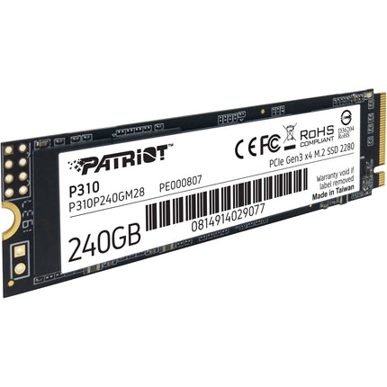 Patriot P310 SSD M.2 PCIe 3.0 240GB 2280 1700MB/s Lectura