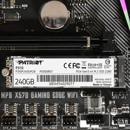 Patriot P310 SSD M.2 PCIe 3.0 240GB 2280 1700MB/s Lectura