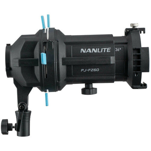 Soporte proyector Nanlite Forza 60 y 60B luz LED ángulo 36° con 4 gobos y filtro gel