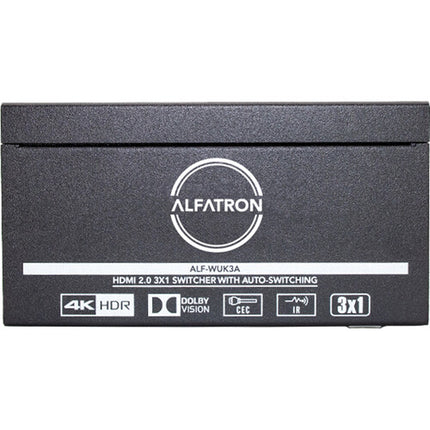 Alfatron 3x1 con control IR conmutador HDMI 4K60 HDR Dolby Vision