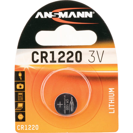 Ansmann CR1220 Batería de Litio 3V 36mAh Vida 10 Años Pack Único