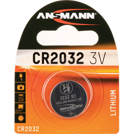 Ansmann CR2032 Batería de Litio 3V 240mAh Vida 10 Años Pack Único