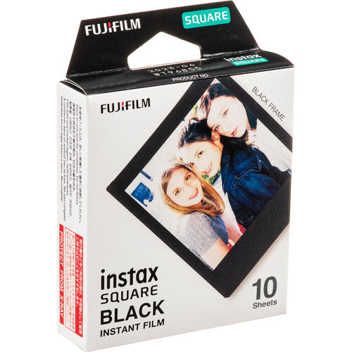 FUJIFILM instax SQUARE película instantánea negra 10 exposiciones 3.4 x 2.8 pulgadas