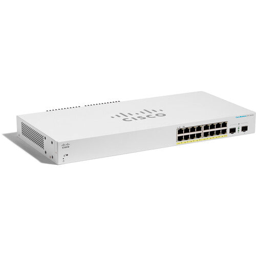 Cisco CBS220-16P-2G Switch de Red Gestionado 16 Puertos PoE 130W y 2 SFP