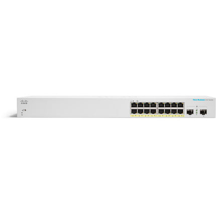 Cisco CBS220-16P-2G Switch de Red Gestionado 16 Puertos PoE 130W y 2 SFP