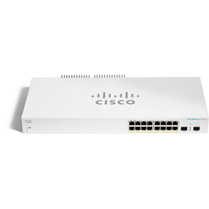 Cisco CBS220-16P-2G Switch de Red Gestionado 16 Puertos PoE 130W y 2 SFP