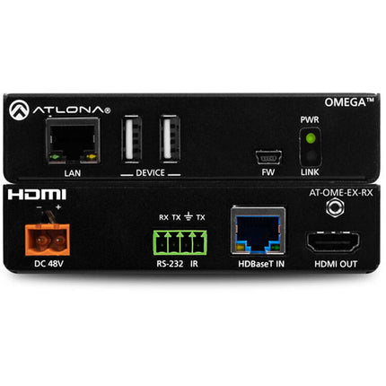 Atlona Omega 4K UHD Receptor HDMI USB sobre HDBaseT 330 pies con fuente 48 VDC