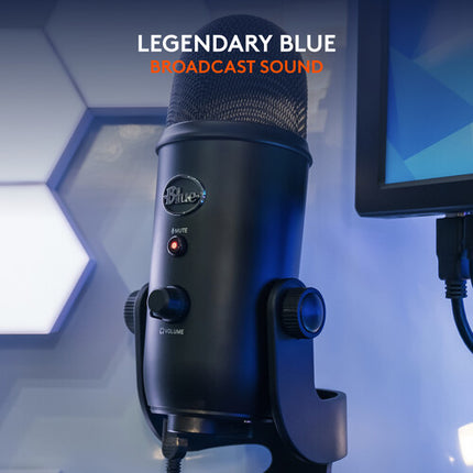 Blue Yeti Micrófono USB Blackout Calidad 48 kHz 16-Bit Incluye Stand y Cable USB