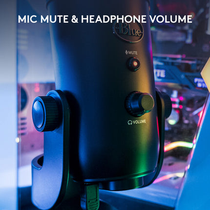 Blue Yeti Micrófono USB Blackout Calidad 48 kHz 16-Bit Incluye Stand y Cable USB