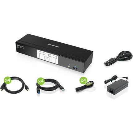 IOGEAR GCS1934H Switch KVMP 4 Puertos HDMI 4096x2160 60Hz Cables Incluidos