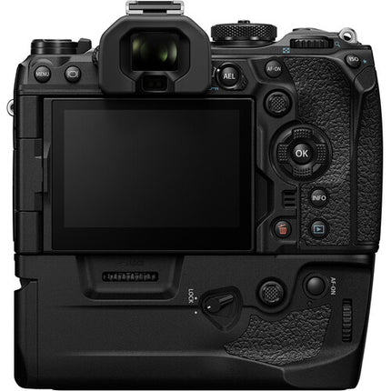 OM SYSTEM HLD-10 soporte de batería para cámaras mirrorless OM-1 y OM-1 II con control y botón de disparo