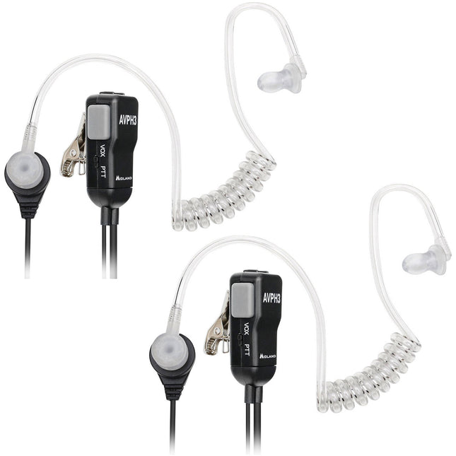 Midland AVP-H3 Auriculares de Vigilancia In-Ear con VOX y PTT