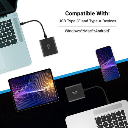 PNY 1TB Pro Elite V2 SSD portátil USB Tipo-C 1100 MB/s aluminio