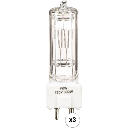 Impact FKW Lámpara Halógena 300W 120V para Escenario Fotografía 3 Pack