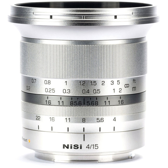 NiSi 15mm f/4 Sunstar ASPH Objetivo Full Frame para Canon RF Plata incluye tapas y garantía