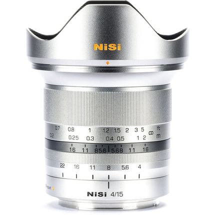 NiSi 15mm f/4 Sunstar ASPH Objetivo Full Frame para Canon RF Plata incluye tapas y garantía
