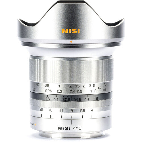 NiSi 15mm f/4 Sunstar ASPH Objetivo Full Frame para Canon RF Plata incluye tapas y garantía