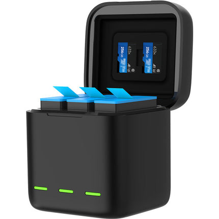TELESIN Cargador y Caja para Baterías GoPro HERO9 3 Canales 2.5h
