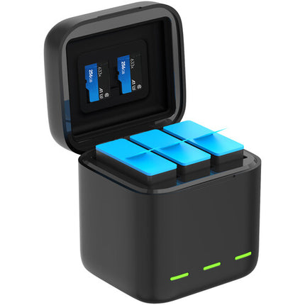 TELESIN Cargador y Caja para Baterías GoPro HERO9 3 Canales 2.5h