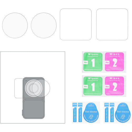 TELESIN Power Combo Protector para DJI Action 2 con 2 láminas de lente y pantalla
