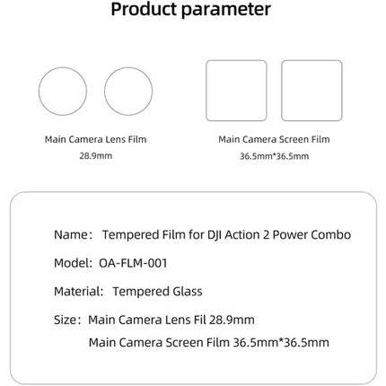 TELESIN Power Combo Protector para DJI Action 2 con 2 láminas de lente y pantalla