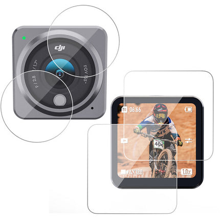 TELESIN HD Power Combo Protector de Pantalla y Lente para DJI Action 2 Anti-Rayas Sensible al Tacto