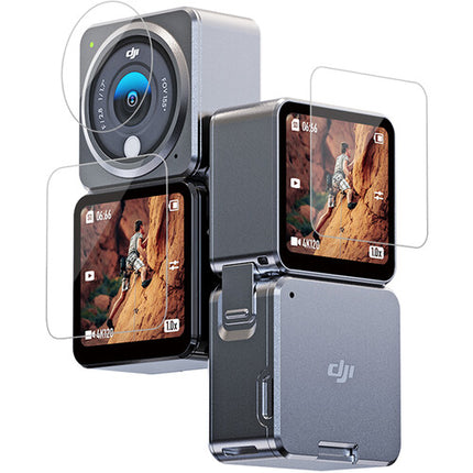 TELESIN Protector de Pantalla y Lentes para DJI Action 2 2 Lentes 4 Pantallas